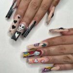 Nightmare Before Christmas Nail Designs - Jack and Sally Coffin Nails