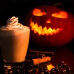 Pumpkin Puns Jokes - jack-o'-lantern and pumpkin spice latte