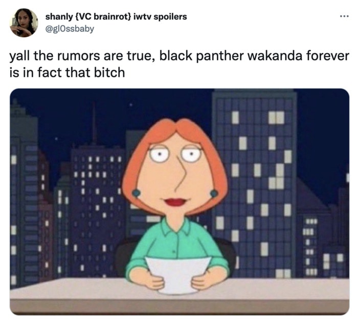 Black Panther Wakanda Forever Memes and Tweets - family guy