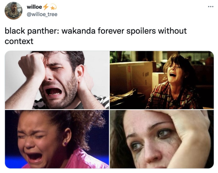 Black Panther Wakanda Forever Memes and Tweets - people crying