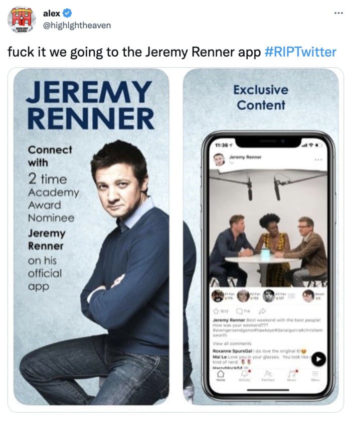 End of Twitter Memes Tweets - jeremey renner