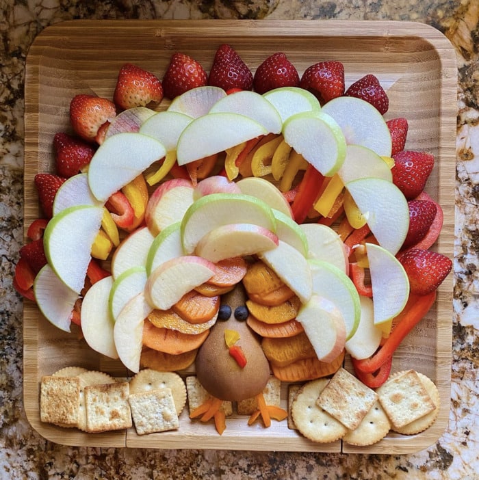 Thanksgiving Dessert Boards - Turkey Made With Fruit