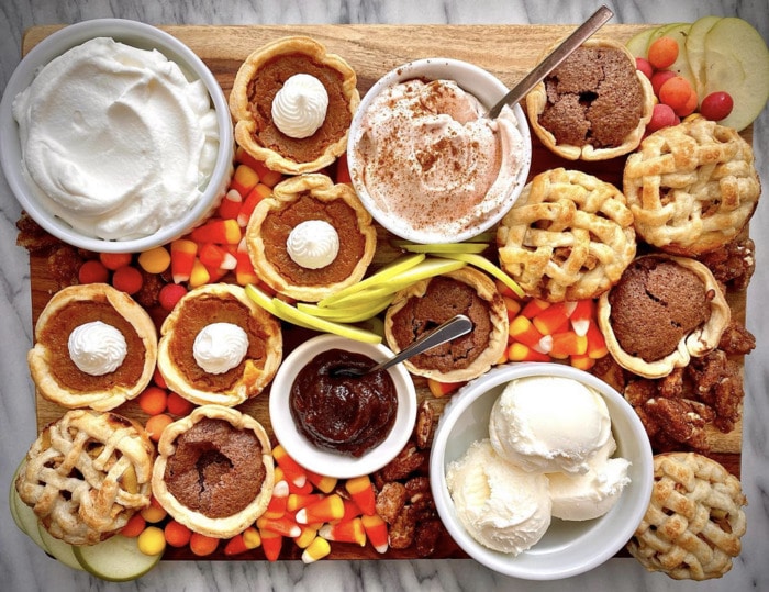 Thanksgiving Dessert Boards - Mini Pumpkin Pies