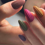 Thanksgiving nail art - corduroy nails