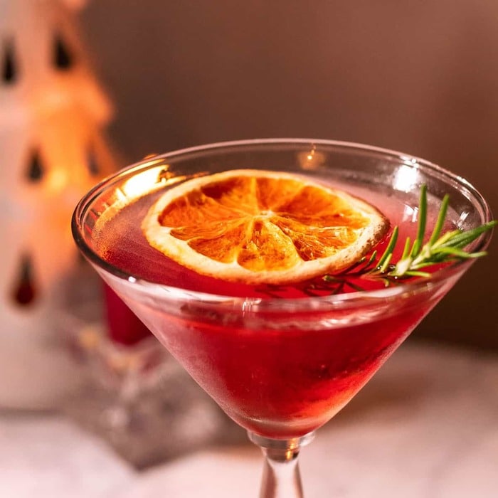 Christmas Cocktails - Cranberry Mistletoe Martini