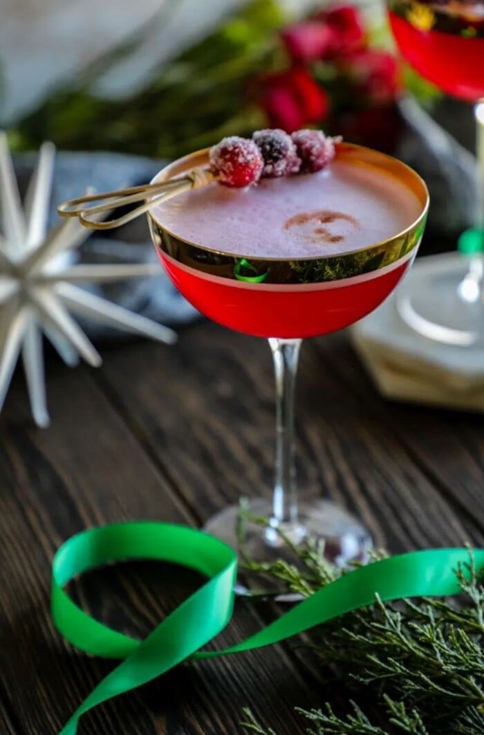 Christmas Cocktails - Cranberry Pisco Sour