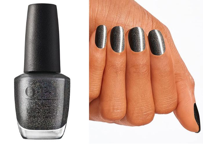 Christmas Nail Colors - Sparkly Black Nail Polish (OPI Nail Lacquer in Turn Bright After Sunset)