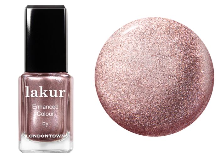 Christmas Nail Colors - Rose Gold Shimmer Color (Lakur Enhanced Colour Nail Lacquer in Kissed by Rose Gold)