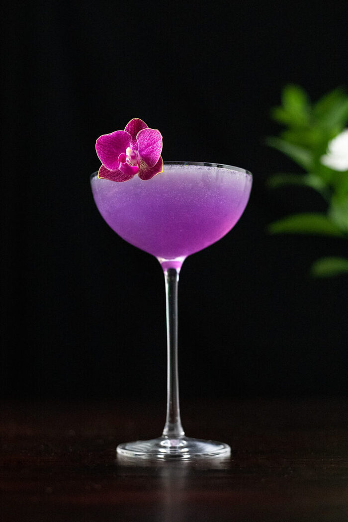 Crème de Violette Cocktails - Peach Violet Empress Gin Sour
