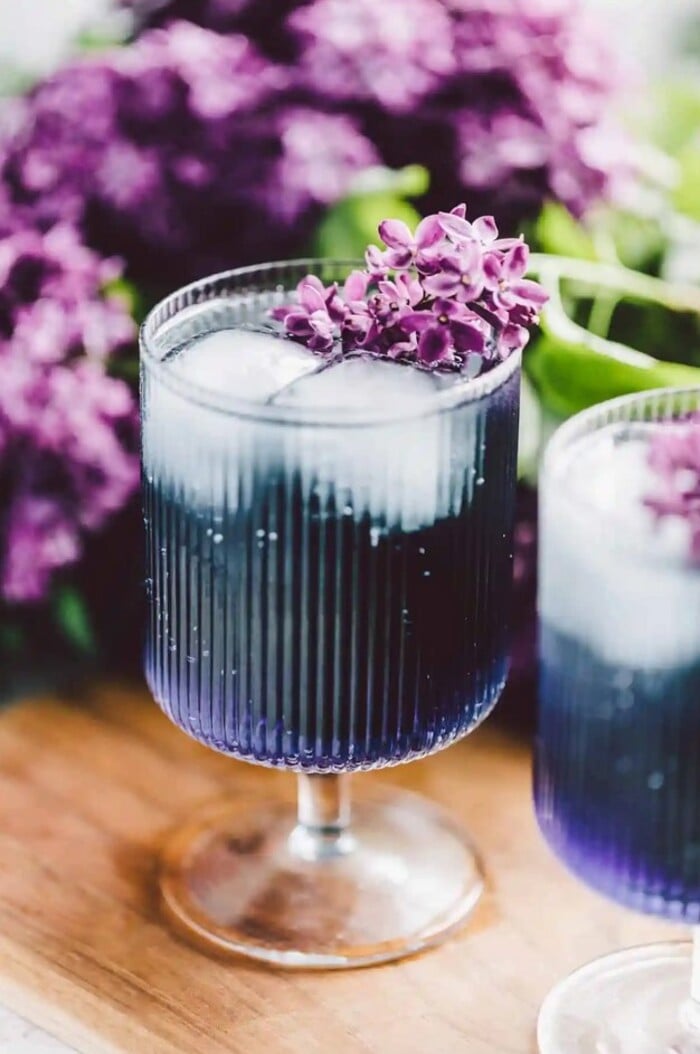 Crème de Violette Cocktails - Violet and St. Germain Spritz