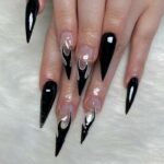 Dark Winter Nails - Fire Nails