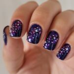 Dark Winter Nails - Galaxy Nail Design