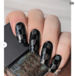 Dark Winter Nails - Black Checkered Nails