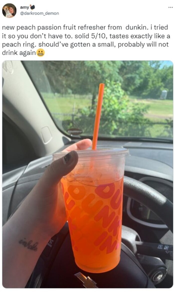 Dunkin Drinks - Peach Passion Fruit Refresher