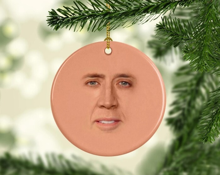Funny White Elephant Gift Ideas - St. Nicolas Cage Ornament