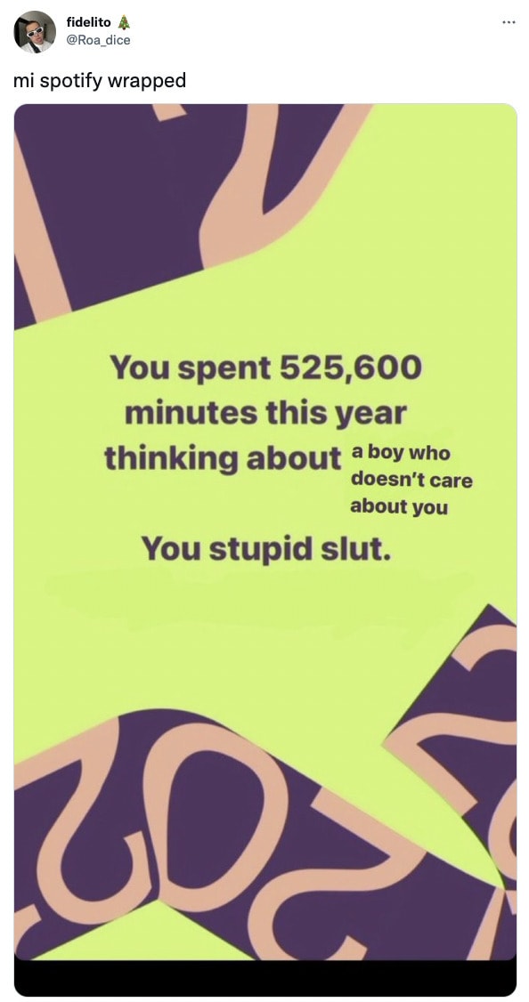 Spotify Wrapped Memes Tweets - boys who dont like you