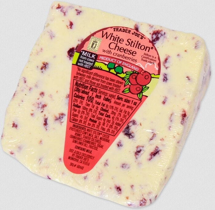 Trader Joe's Holiday Items 2022 - White Stilton with Cranberries