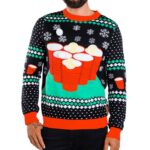 Ugly Christmas Sweaters 2022 - Tipsy Elves Beer Pong Ugly Christmas Sweater