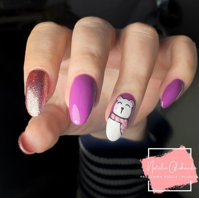 Winter Nail Designs - Polar Bear