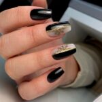 Winter Nail Designs - Black and Gold