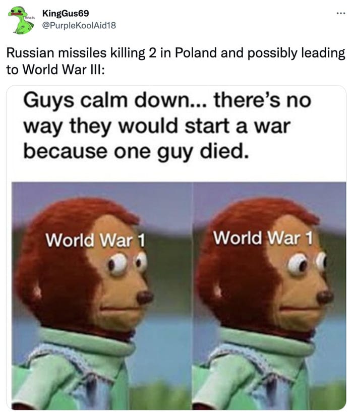 World War 3 Memes Tweets - monkey meme