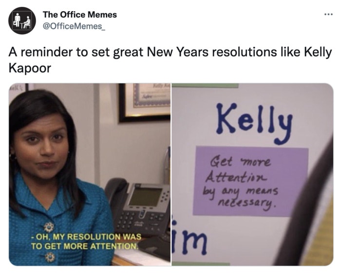 New Year's Resolution Memes and Tweets - the office