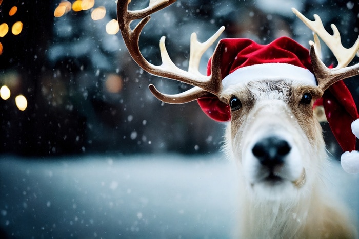 Reindeer Names - Cute Reindeer Wearing Hat