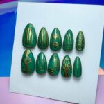 Art Deco Nails - Green and Gold Art Deco Nails