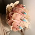 Art Deco Nails - 1920’s Blue and Pink Art Deco Nails