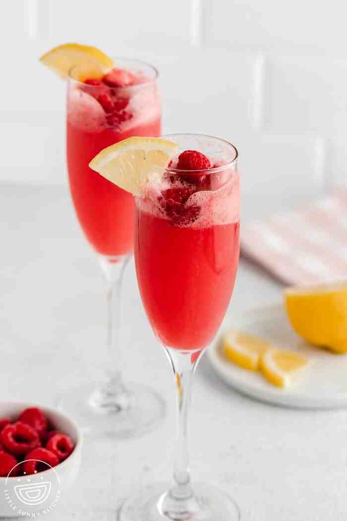 Champagne Cocktails - Raspberry Sorbet Bellini