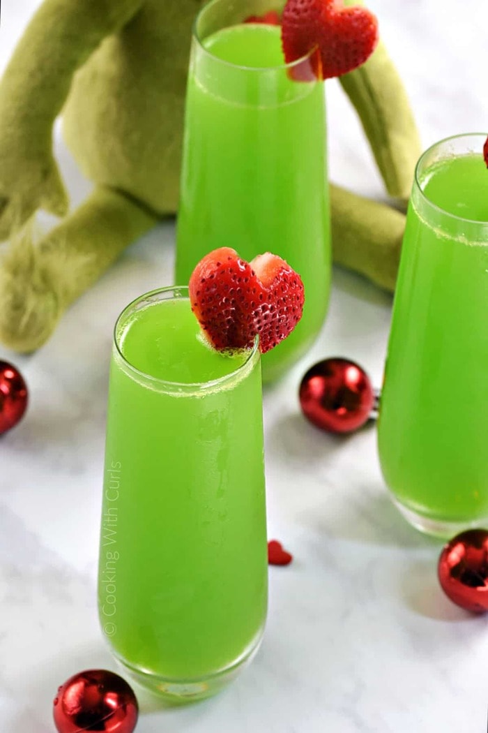 Champagne Cocktails - Grinch Mimosa