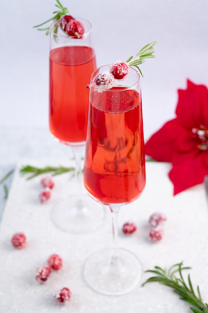 Champagne Cocktails - Cranberry Mimosa