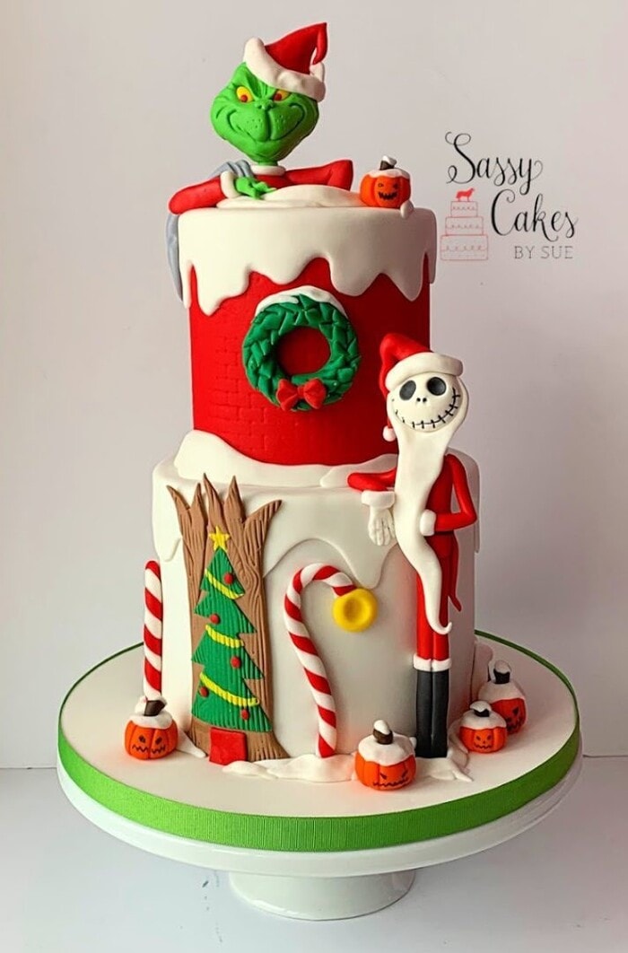 Christmas Cakes - Jack Skellington Meets the Grinch Cake