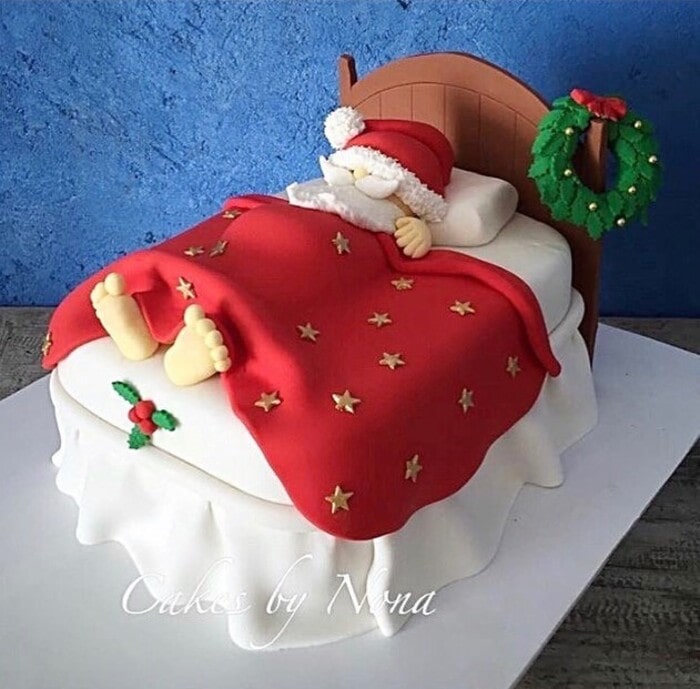 Christmas Cakes - Sleeping Santa Cake