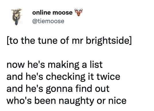 Christmas Memes Tweets - mr brightside