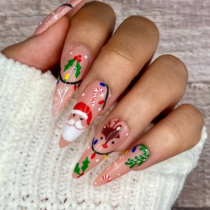 Christmas Nail Ideas 2022 - Christmas Confetti Press On Nails