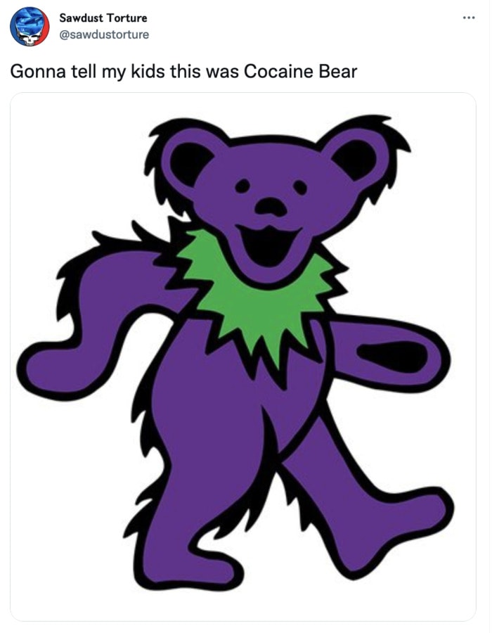 Cocaine Bear Memes Tweets - grateful dead dancing bear