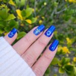 Hanukkah Nail Designs - Blue Nail Wraps With Menorahs and Star of Davids