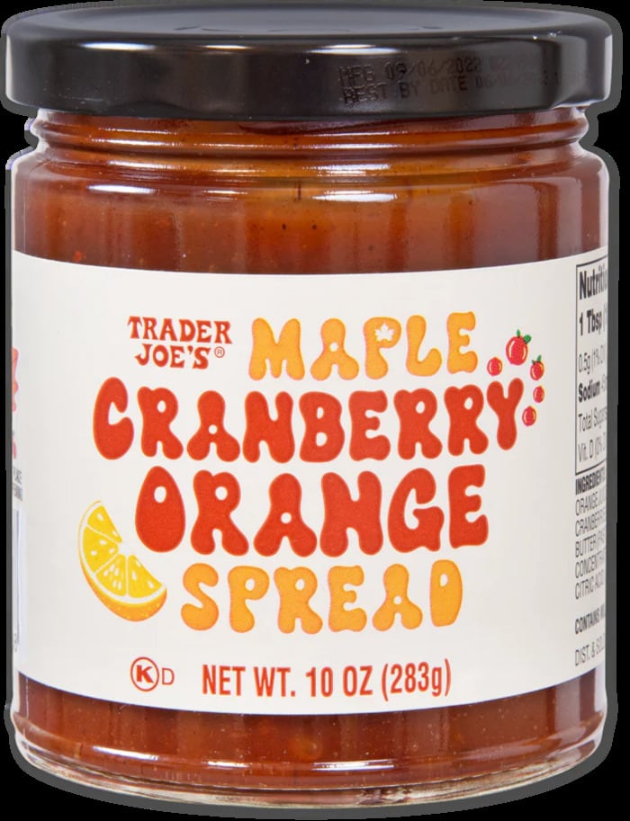 New at Trader Joes December 2022 - Maple Cranberry Orange Spread