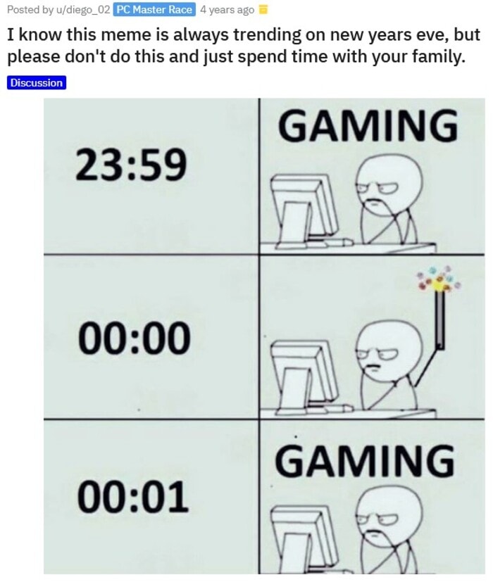 New Year Memes - gaming on new year's eve