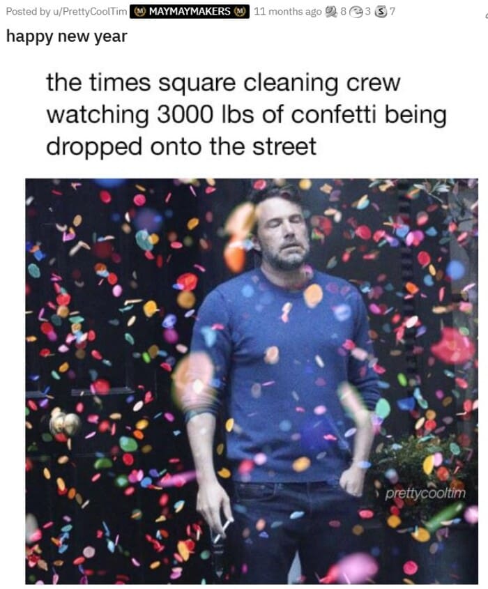 New Year Memes - confetti
