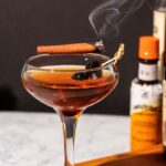 New Year's Drinks - Smoked Manhattan with Cinnamon