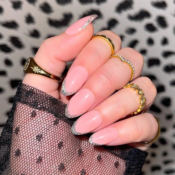 New Year Nail Designs - Glitter Tips