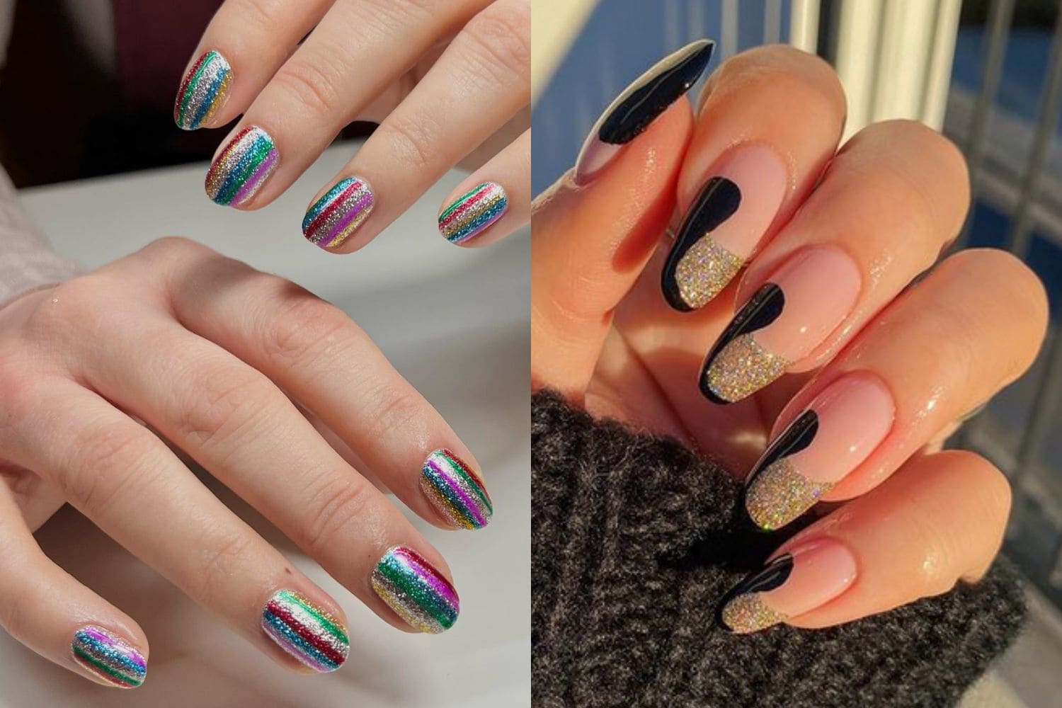 Glitter Ombré Nails: Kết hợp giữa dải màu chuyển tiếp và chi tiết phủ lấp thành hạt nhũ, móng tay ombré là một trong những kiểu dáng móng tay đẹp nhất trong năm nay! Đi kèm với các kiểu dáng móng tay thanh lịch và thời thượng, móng tay của bạn sẽ trở nên lung linh và quyến rũ.