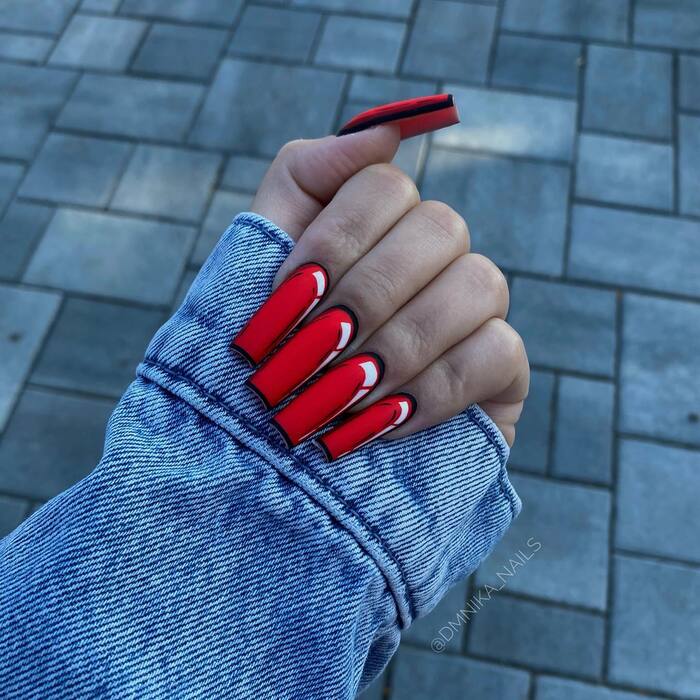Pop Art Nails - Red Comic Nails