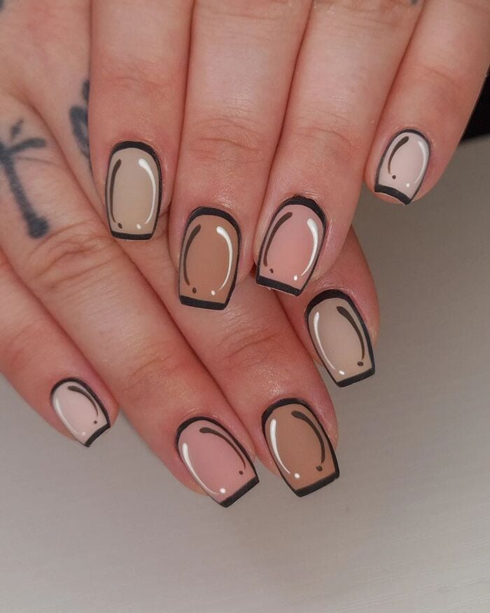 Pop Art Nails - Nude Pop Art Nails