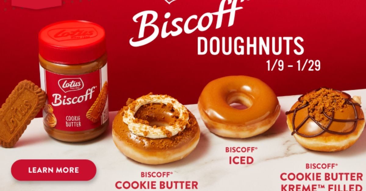 Biscoff Cookie Butter Donuts Krispy Kreme