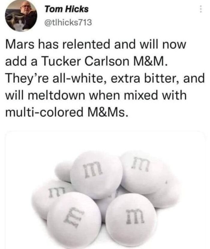 M&M Memes and Tweets - white M&Ms