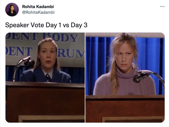 Speaker of the House Vote Memes Tweets - day 1