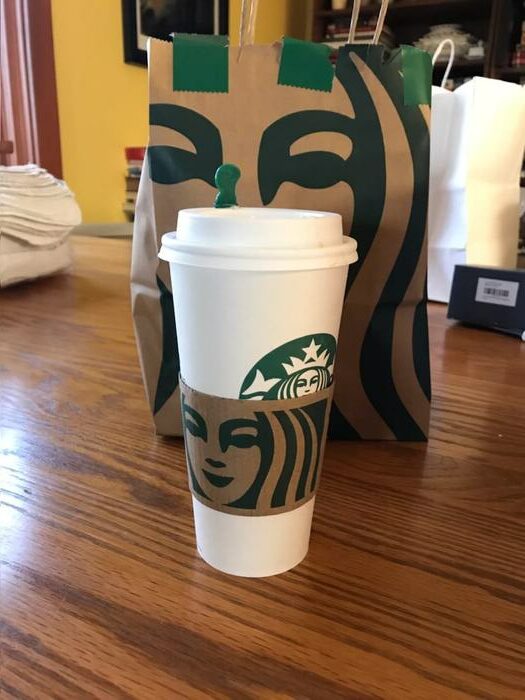 Starbucks DoorDash Delivery - chai latte on table